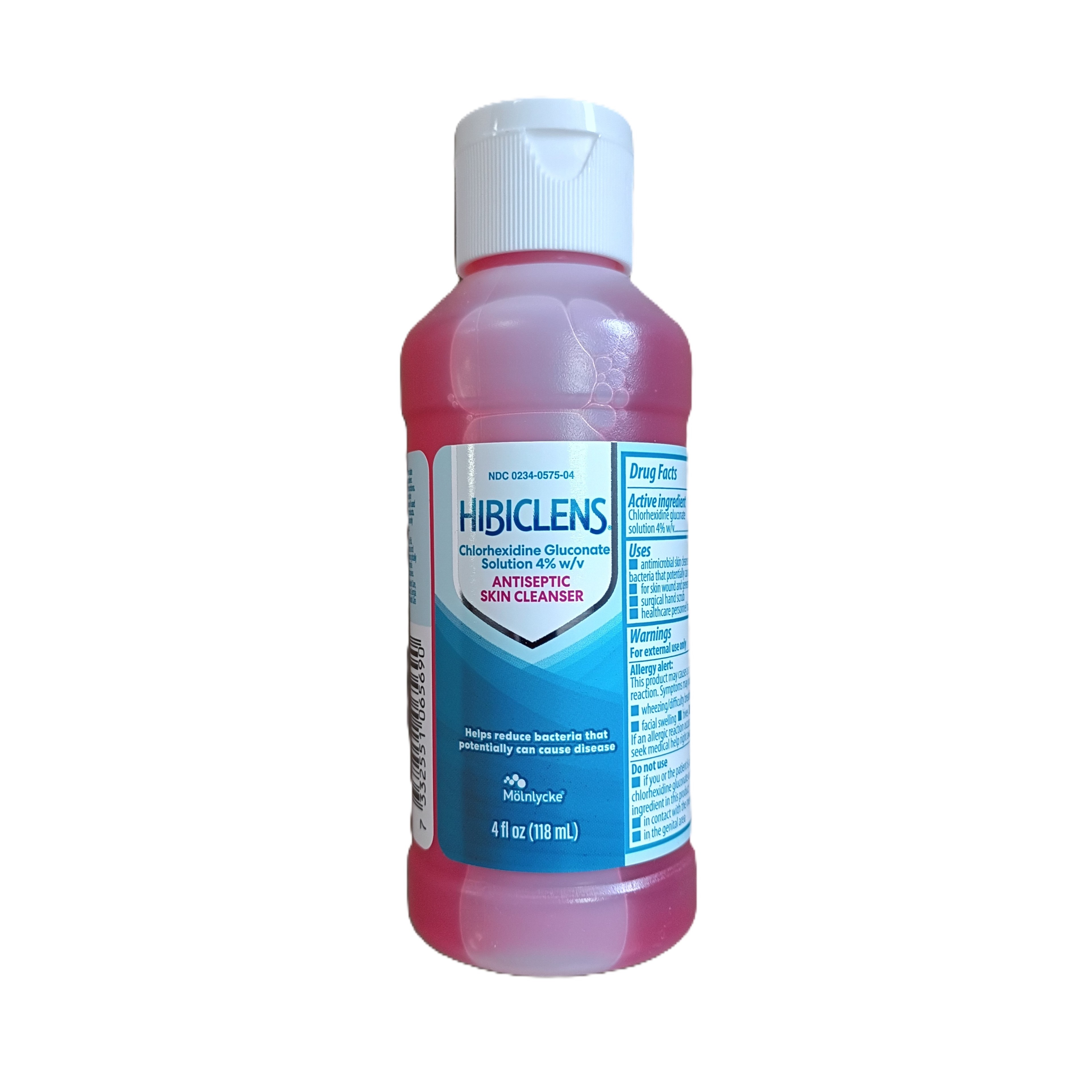 Hibiclens® Antiseptic / Antimicrobial Skin Cleanser 4 oz. Bottle 4% Strength CHG (Chlorhexidine Gluconate) NonSterile #57504  (1/BO 48/CS) by Molnlycke Health Care US, LLC  ID 0234-0575-04